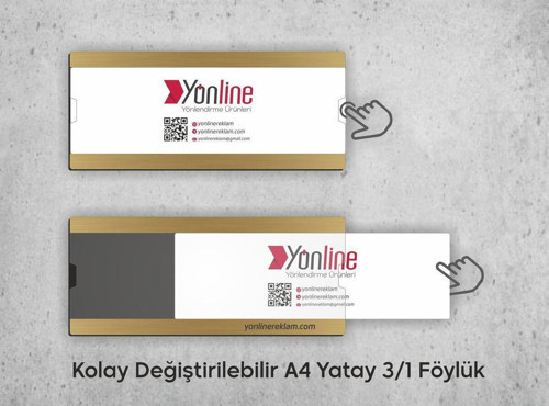 Kapı Ve Duvar Tipi Kolay Değiştirilebilir A4 1/3 Föylük