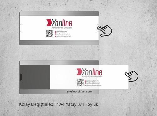 Kapı Ve Duvar Tipi Kolay Değiştirilebilir A4 1/3 Föylük