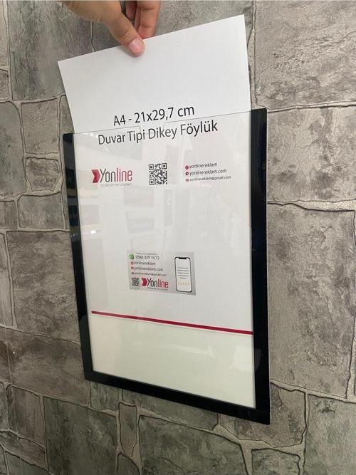 A4 Kolay Değiştirilebilir Duvar Ve Kapı Tipi Pleksi Föylük