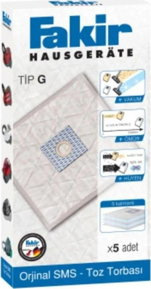 Fakir Tip G Orijinal Süpürge Toz Torbası (5 Adet)