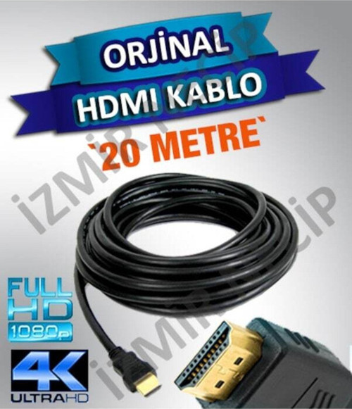20 Metre Hdmi Fullhd 4K Kablo Digitürk Dsmart Tivibu Görüntü Ses Kablosu