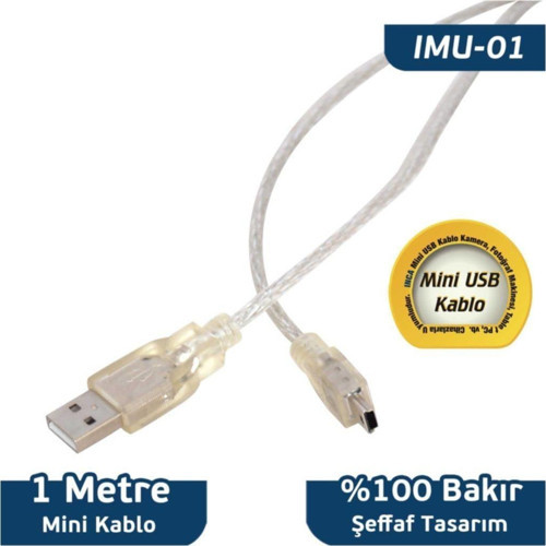 1M Usb 2.0-Mini Usb 5Pin Kablo (Am-Mini Usb) Imu-01