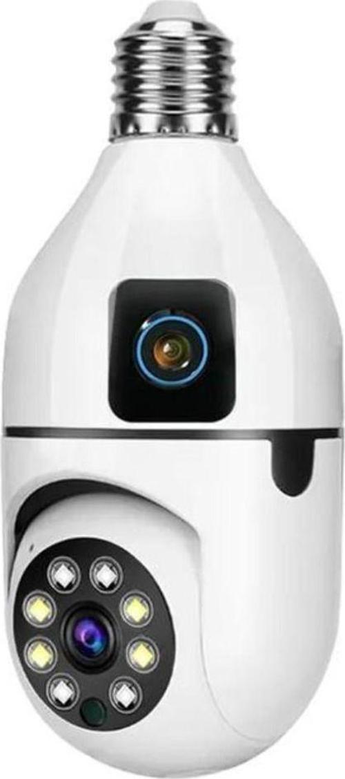 Kablosuz Ip Güvenlik Gözetleme Kamerası Çift Lensli Otomatik Takip Panoramik Ampul Kamera Kablosuz