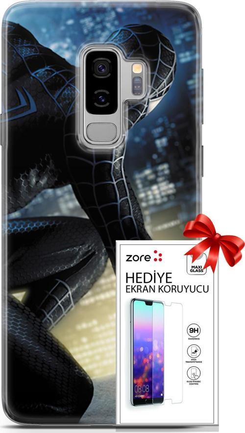 Samsung Galaxy S9 Plus Kılıf Orijinal Seri Supers 21 Spider Man Duvar Kağıdı Darbe Önleyici Kapak +Ekran Koruyucu