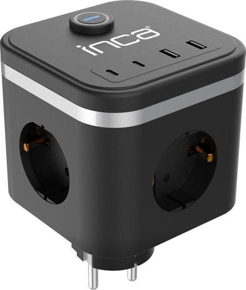 Ipw-47Sy 3Port 2X Usb+2X Type-C Akım Korumalı Led Tuşlu Duvar Priz - Siyah