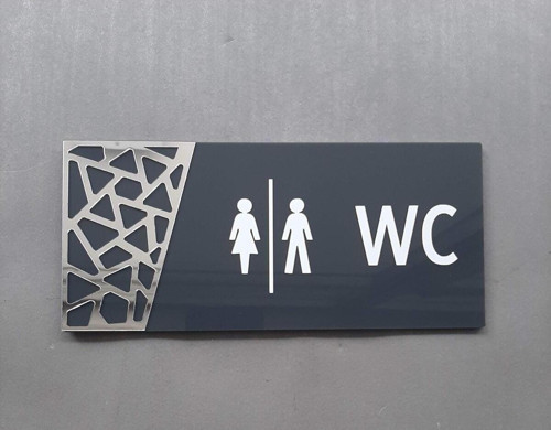 Antrasit Silver Pattern Seri Wc Yönlendirme Tabelası