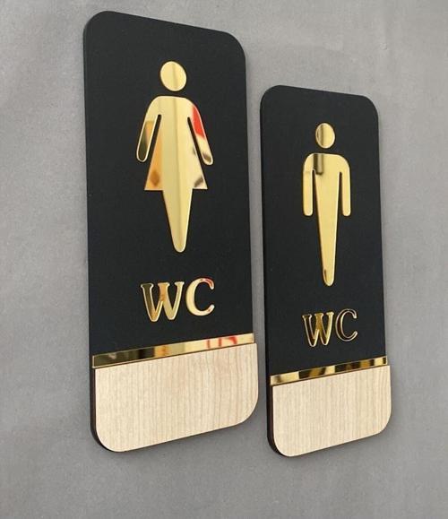 Meşe Serisi Siyah Mat Gold Kabartmalı Wc Set