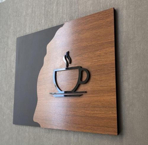 Luxury Black Wooden Serisi Çay Kahve Tabelası