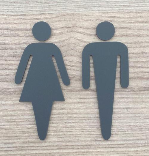 Mat Antrasit Kadın Ve Erkek Wc Yönlendirme Seti