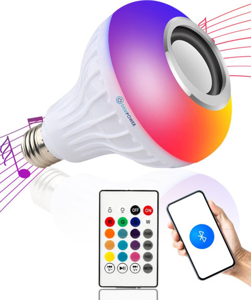 Kumandalı Ampul Şekilli Bluetooth Hoparlör Led Işık