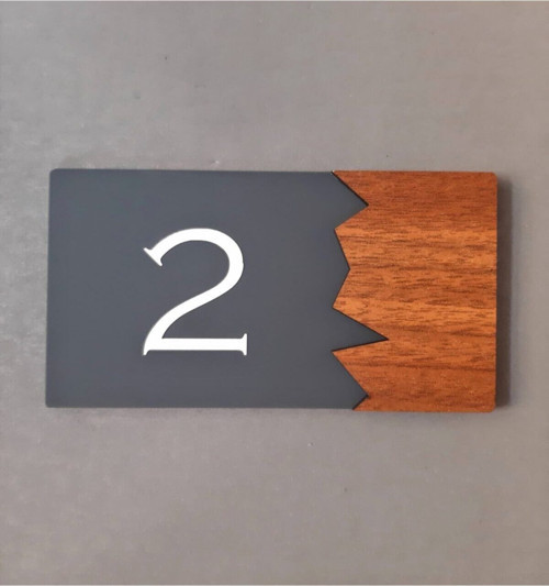 Wooden Serisi Pleksi Kapı Numarası