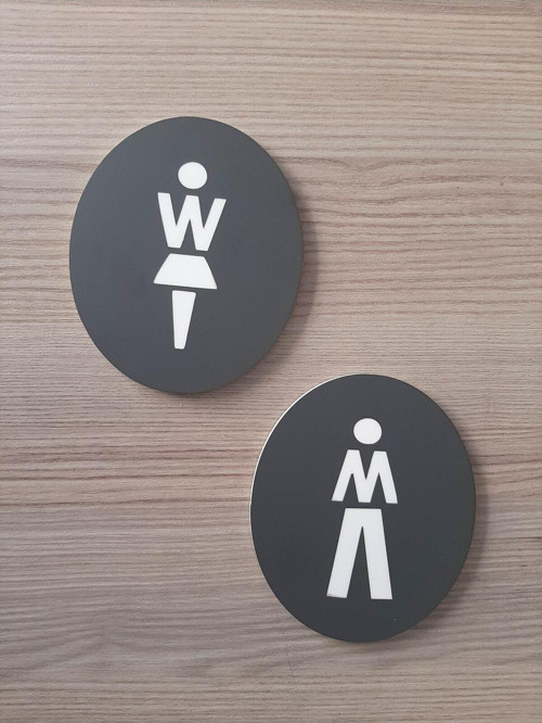 Mat Antrasit Seri Wc Yönlendirme Levha Seti