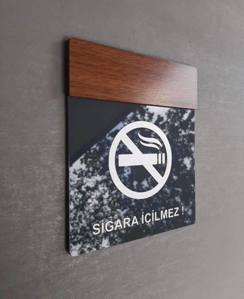 Wooden Serisi Large Boy Sigara Içilmez Uyarı Levhası