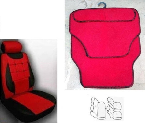 Oto Koltuk Kılıfı Takımı Kırmızı Siyah Renk – Komple Paspas Takımı Hediyeli Dacia Sandero