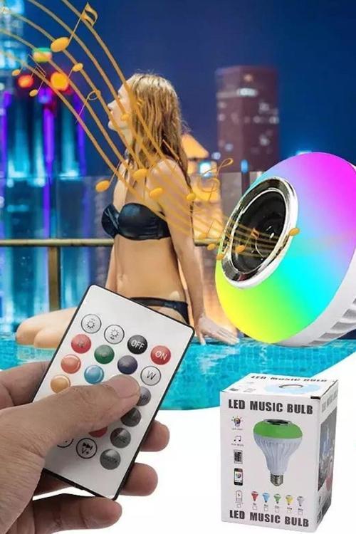 Uzaktan Kumandalı Bluetooth Hoparlörlü Akıllı Rgb Ledli Ampül Müzikli Ampül Ses Bombası