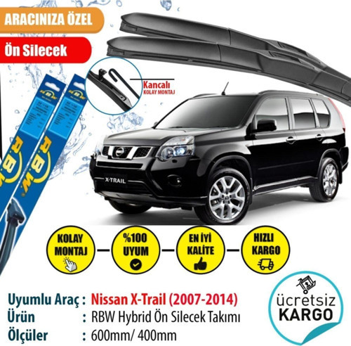 Nissan X-Trail 2007-2017 Hybrid Ön Silecek Takımı