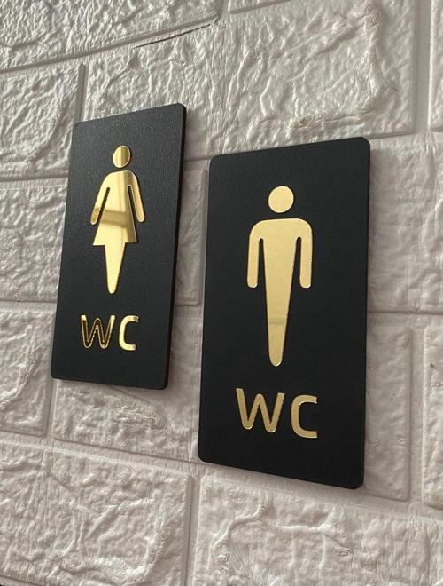 Gold Aynalı Mdf Serisi Wc Set Yönlendirme Levhası