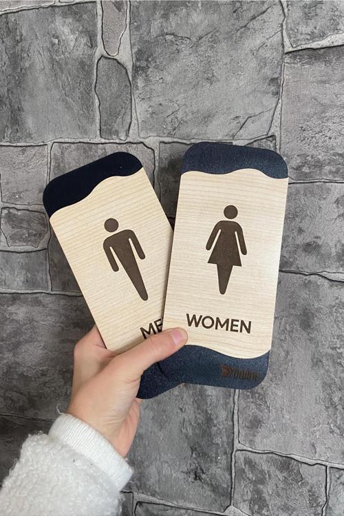 Meşe Serisi Mdf Kadın Wc Ve Erkek Wc Set