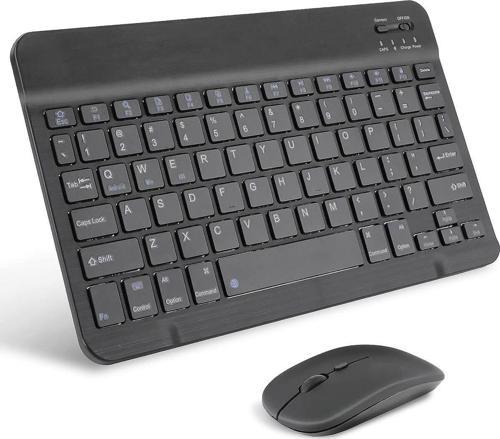Tüm Cihazlara Uyumlu Akıllı Taşınabilir Şarj Edilebilir Kablosuz Bluetooth Klavye + Mause