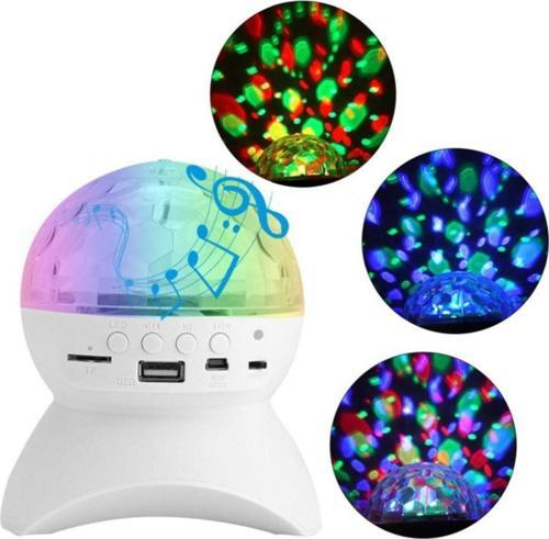360 Derece Dönebilen Disko Topu Bluetooth Hoparlör Parti Led Lambası Usb-Sd Kart - Aux Girişli L740