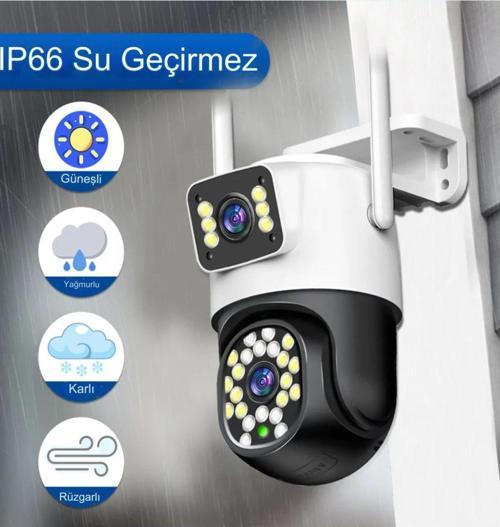 Güvenlik Kamerası 4K, 8Mp,Full Hd Ptz, Wi-Fi, Renkli, Gece Görüşü, Çift Ekranlı ,İnsan Algılama