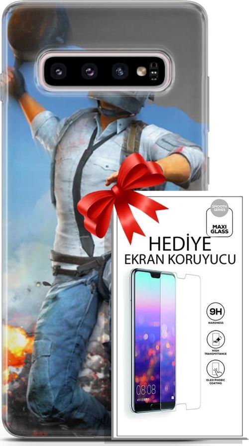 Samsung Galaxy S10 Plus Kılıf Orijinal Seri Pubg 01 Action Figur Telefon Kılıfı + Ekran Koruyucu