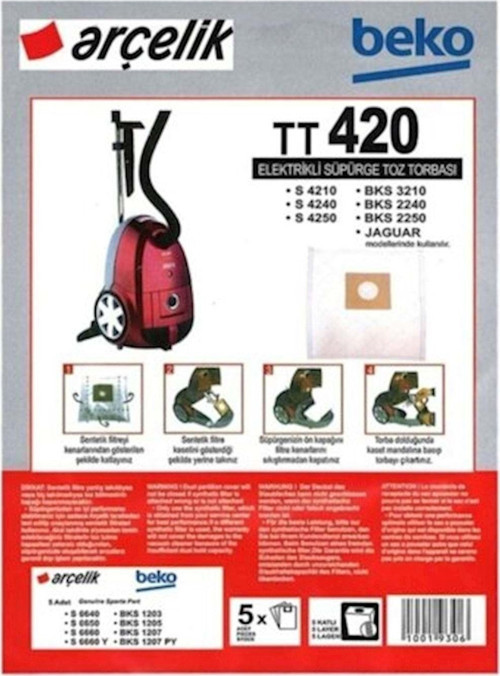S 4240 Elektrikli Süpürge Sentetik Toz Torbası 5 Li Paket Orjinal
