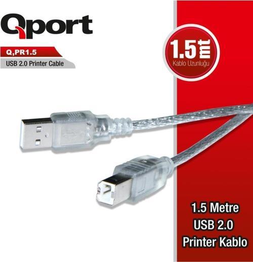 Q-Pr1.5 1,5M Usb 2.0 Yazıcı Kablosu