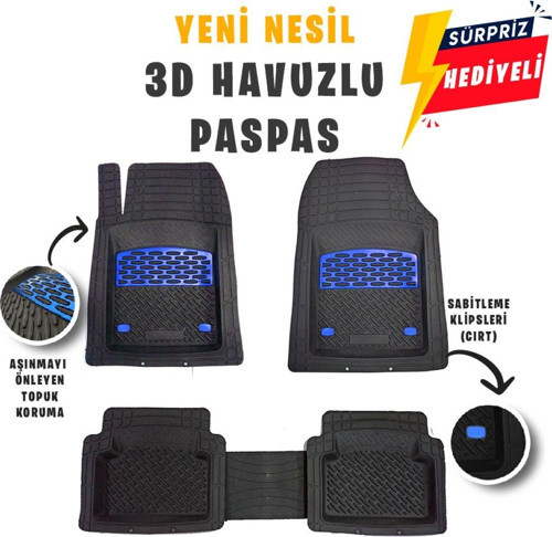 208 Uyumlu 3D Havuzlu Paspas