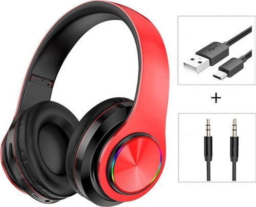 Qasul B39 Kablosuz Bluetooth Kulaklık Led Işıklı Kulaküstü Kulaklı Tüm Telefonlara Uyumlu