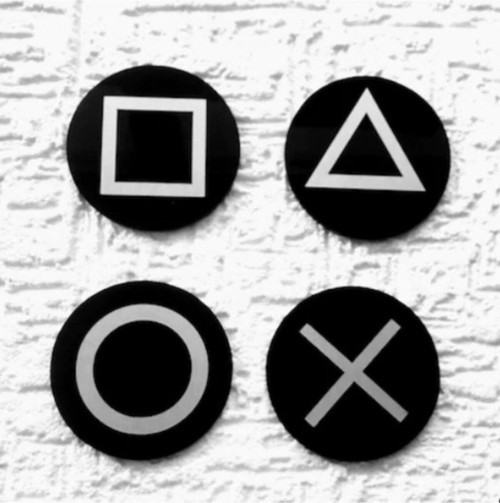 Siyah Playstation Bardak Altlığı Seti