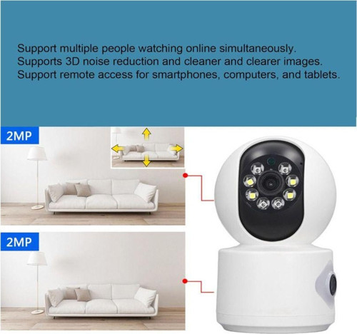 Yeni Nesil Çift Kameralı Biri Sabit Biri Hareketli Güvenlik Kamerası Çift Lens 2Mp Güvenlikkamerası