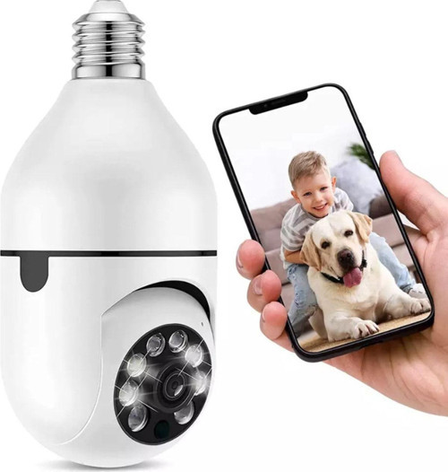 Harekete Duyarlı Gece Görüşlü Kablosuz Bebek Izleme Kamerası Güvenlik Akıllı Wifi Ampul Kamera 360