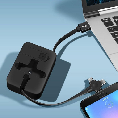 3 In1 Makaralı Geri Çekilebilir Kablo Ve Telefon Stant 2.4A Hızlı Şarj