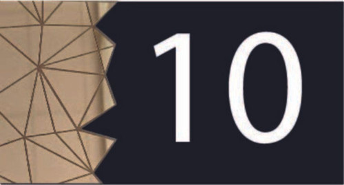 Dekoratif Aynalı Modern Kapı Numarası - Gold 10