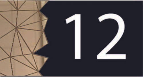 Dekoratif Aynalı Modern Kapı Numarası - Gold 12