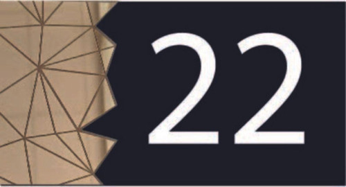 Dekoratif Aynalı Modern Kapı Numarası - Gold 22
