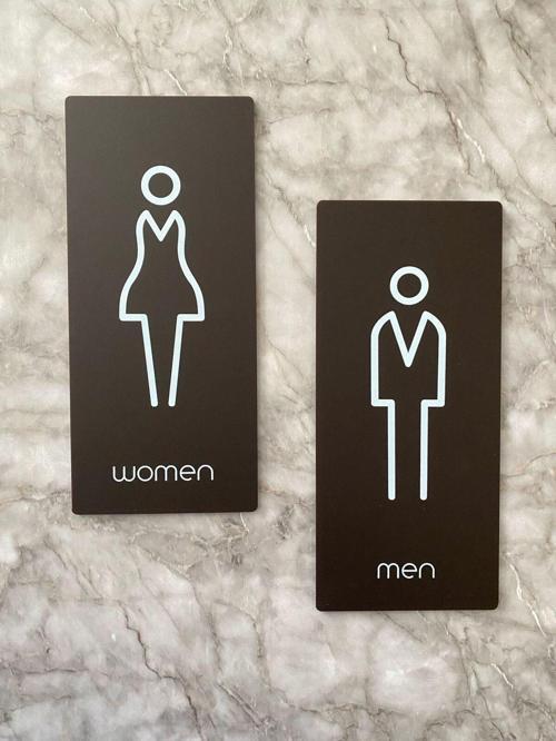 Bitter Serisi Dikey Kadın&Erkek Wc Yönlendirme Levha Seti