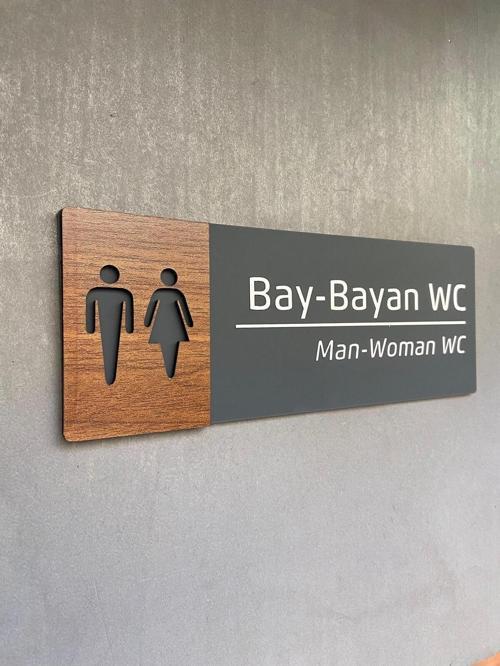 Ceviz Serisi Bay-Bayan Wc Kapı İsimliği