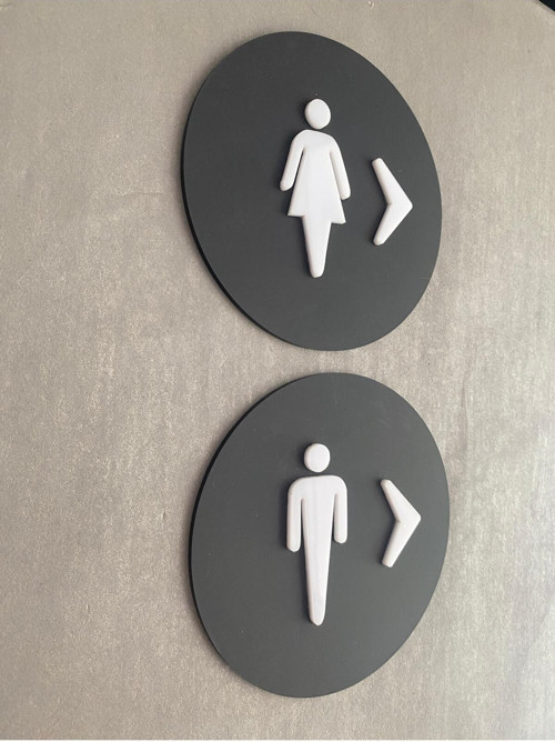Kabartmalı Kadın Ve Erkek İkonlu Set Wc Tabelası
