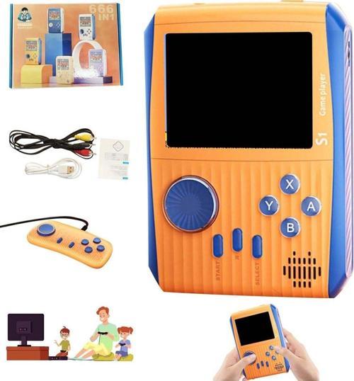 Çocuk Mini El Tipi Retro Oyun Konsolu 500 Klasik Oyun, Taşınabilir El Tip 3 İnç Ekranlı