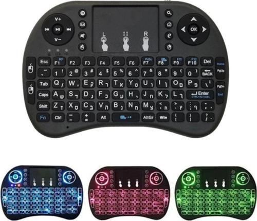 Yeni Nesil Işıklı Kablosuz Mini Klavye Ev Ofis İçin Tv Televizyon Ps3 Uyumlu Dokunmatik Mouse