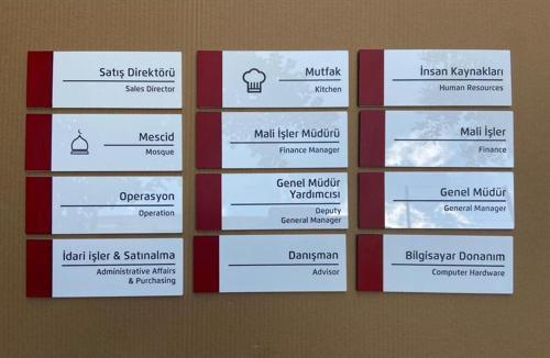 10 Adet Pearl Red Serisi Kapı İsimlikleri