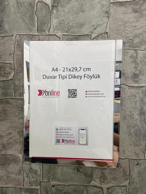 A4 Kolay Değiştirilebilir Duvar Ve Kapı Tipi Pleksi Föylük