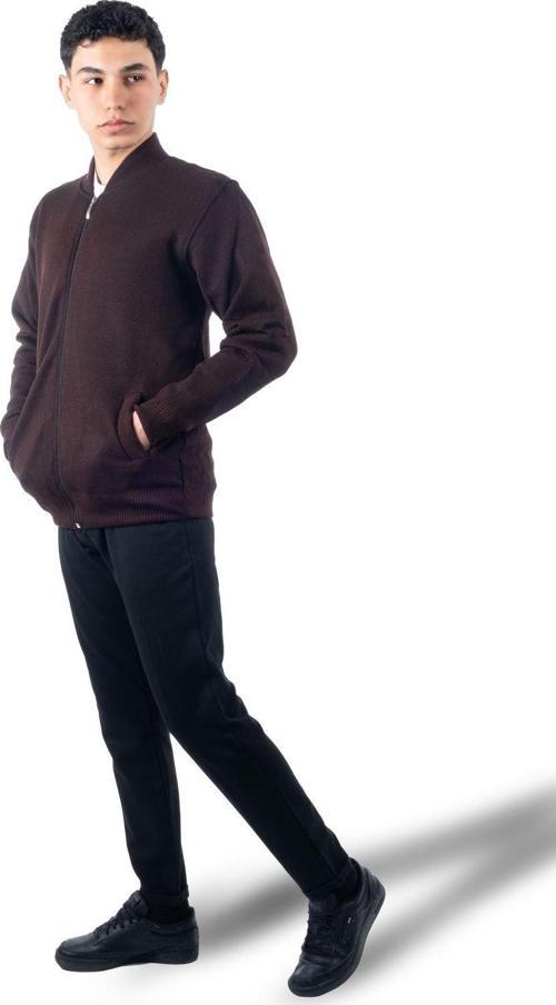 İçi Polarlı Hakim Yaka Fermuarlı Triko Mont L