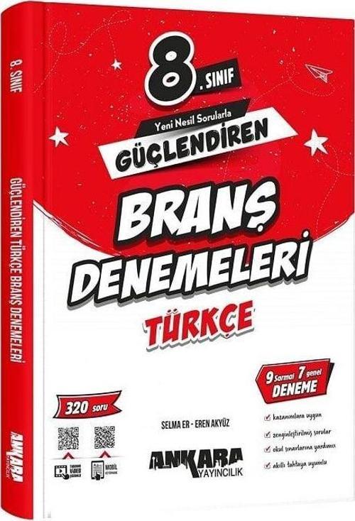 Ankara Yayıncılık 8. Sınıf Türkçe Güçlendiren Branş Denemeleri 