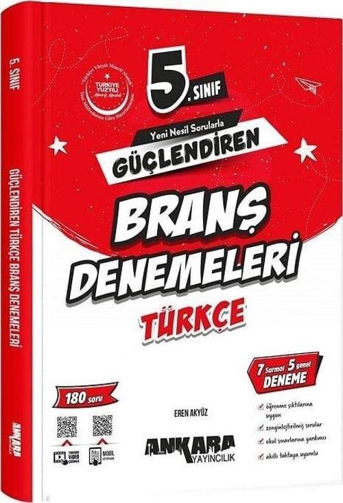 Ankara Yayıncılık 5. Sınıf Türkçe Güçlendiren Branş Denemeleri 