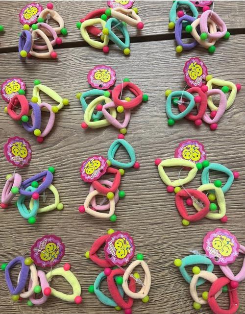 Boncuklu Çok Renkli Lastk, Kız Çocuk, Anne Ve Yetişkin Toka Seti 4’Lü