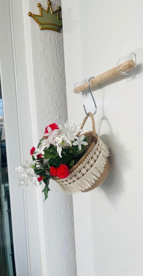 Çok Amaçlı Düzenleyici Hasır Jüt Sepet Mutfak Banyo Dekoratif Sepet Saksılık  Krem Fisto