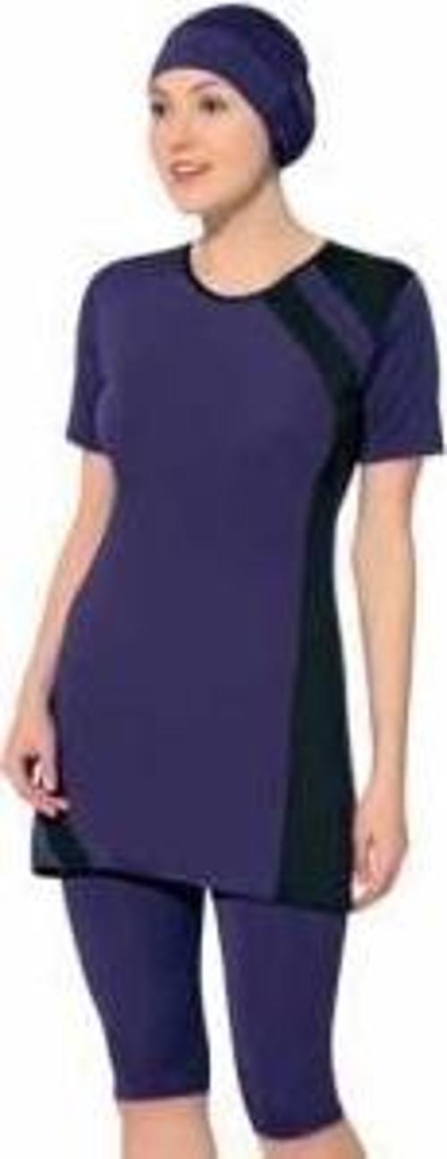 Bayan Kısa Kol Kapri Taytlı Yarı Kapalı Tesettür Mayo 7520